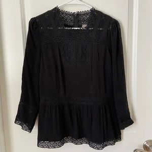 Black lace Victorian blouse